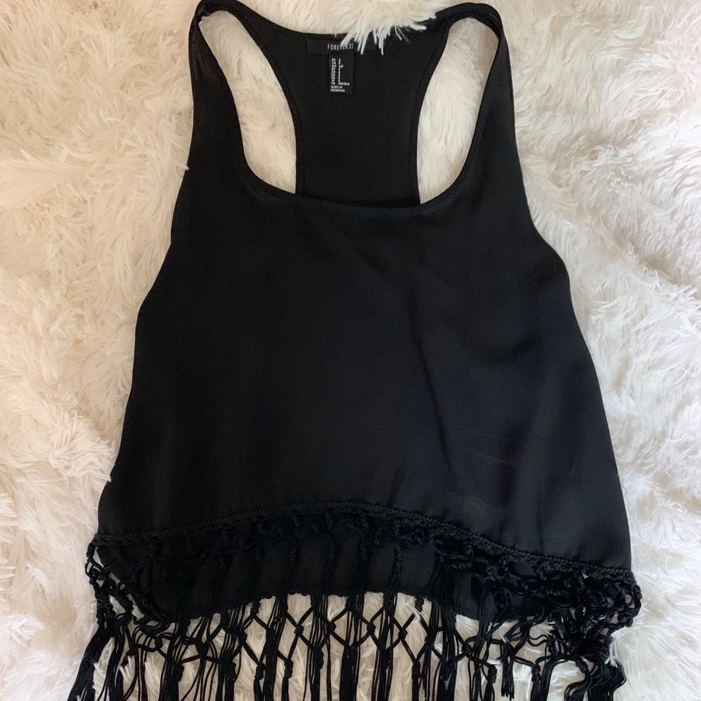 Fringed bottom tank top